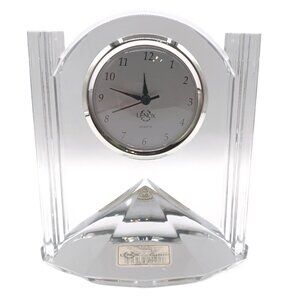 Lenox Synchronicity Crystal Clock Vintage 90s Y2K Ovations Quartz Mantle Desk